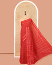 Rani Checked Kalyani Cotton Saree, Contrast Rettai Pettu Rudraksham Border and a Matching Blouse