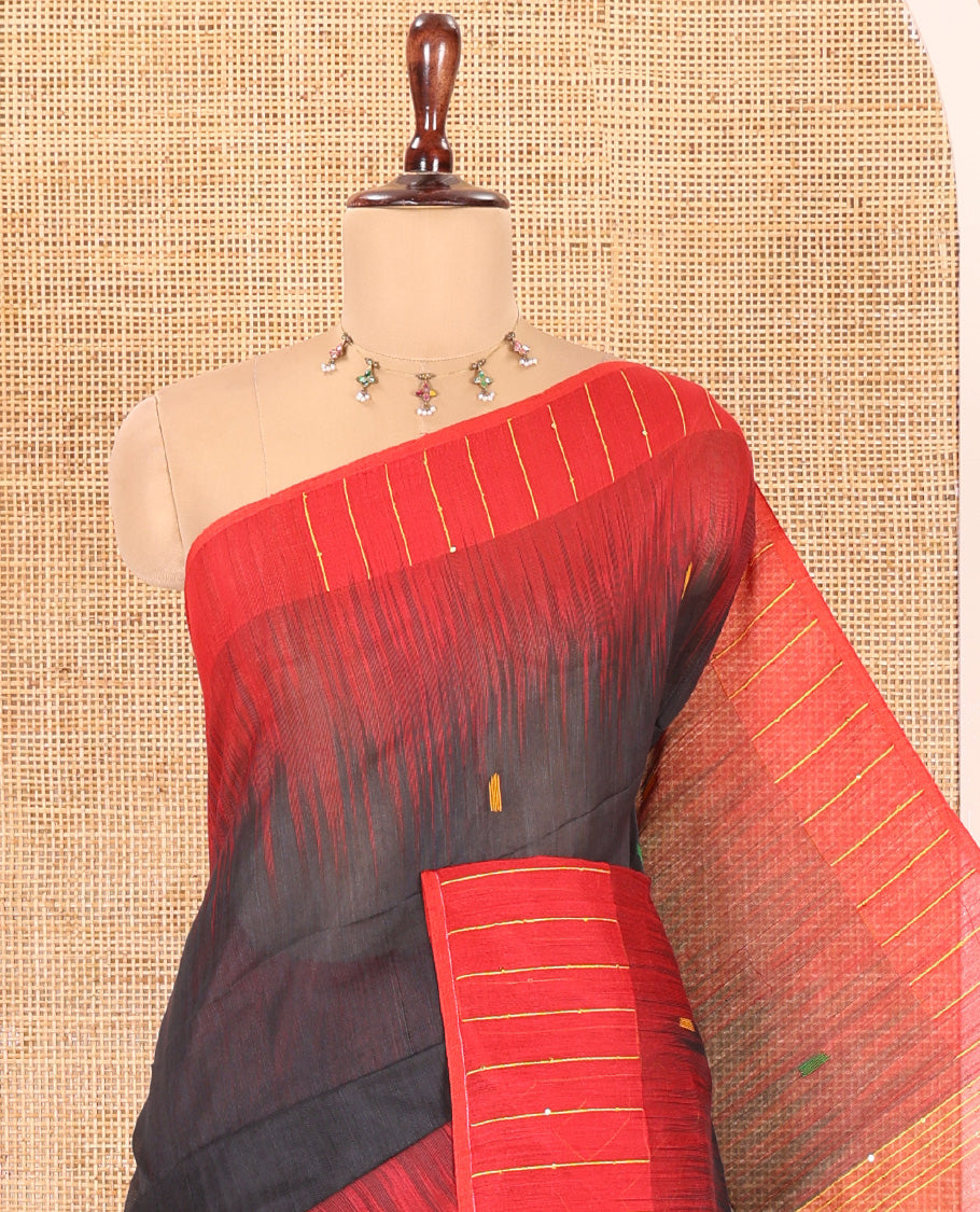 Black Khadi Linen Saree