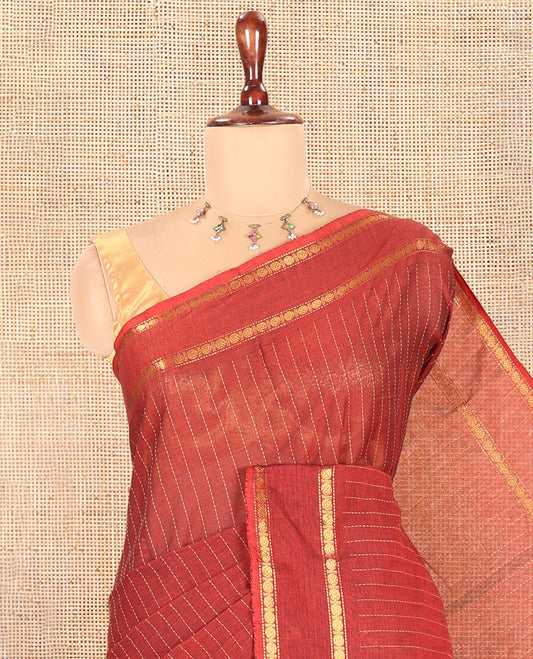 Maroon Chettinad Cotton Saree