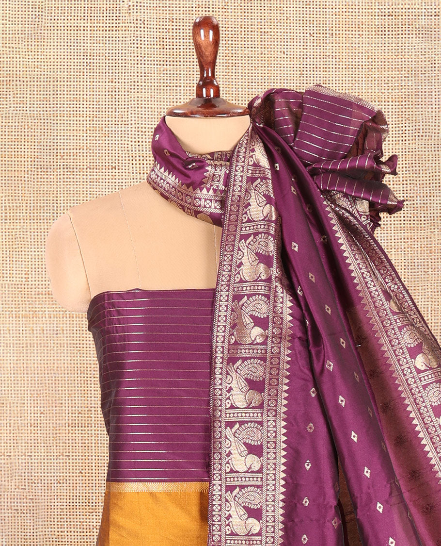Mustard Semi-Silk Material Chudidar Set