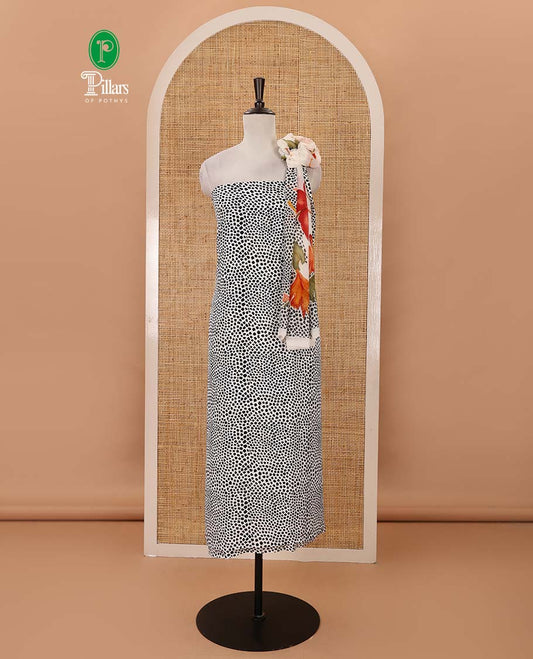 Black-white material chudidar set, cheetah animal printed Italian crepe top, Italian crepe bottom & dupatta of floral-animal skin print
