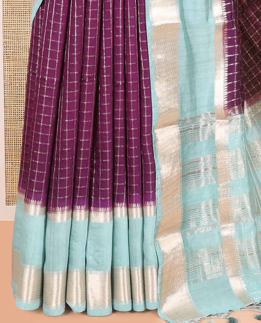 Purple Assam Silk Saree