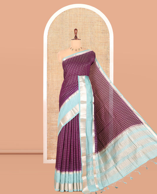 Purple Assam Silk Saree