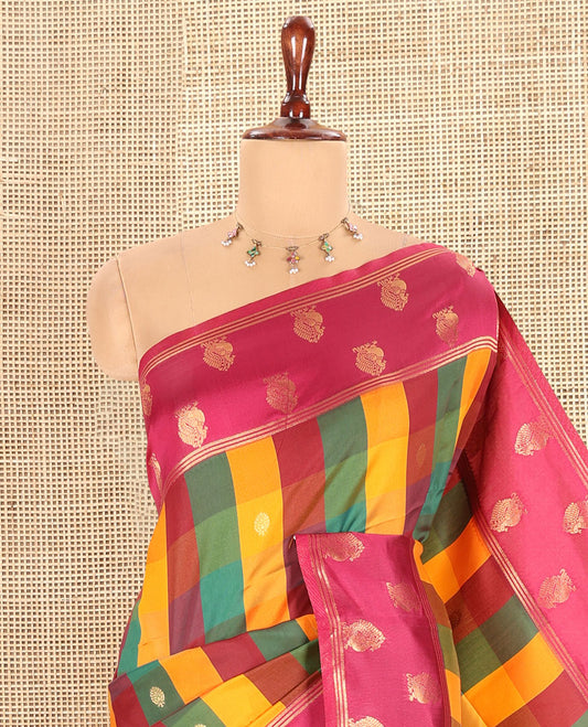 Magenta Pink Fancy Softy Silk Saree