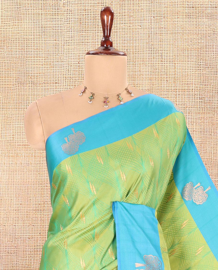 Leaf Green Semi-Luxury Soft Silk Saree