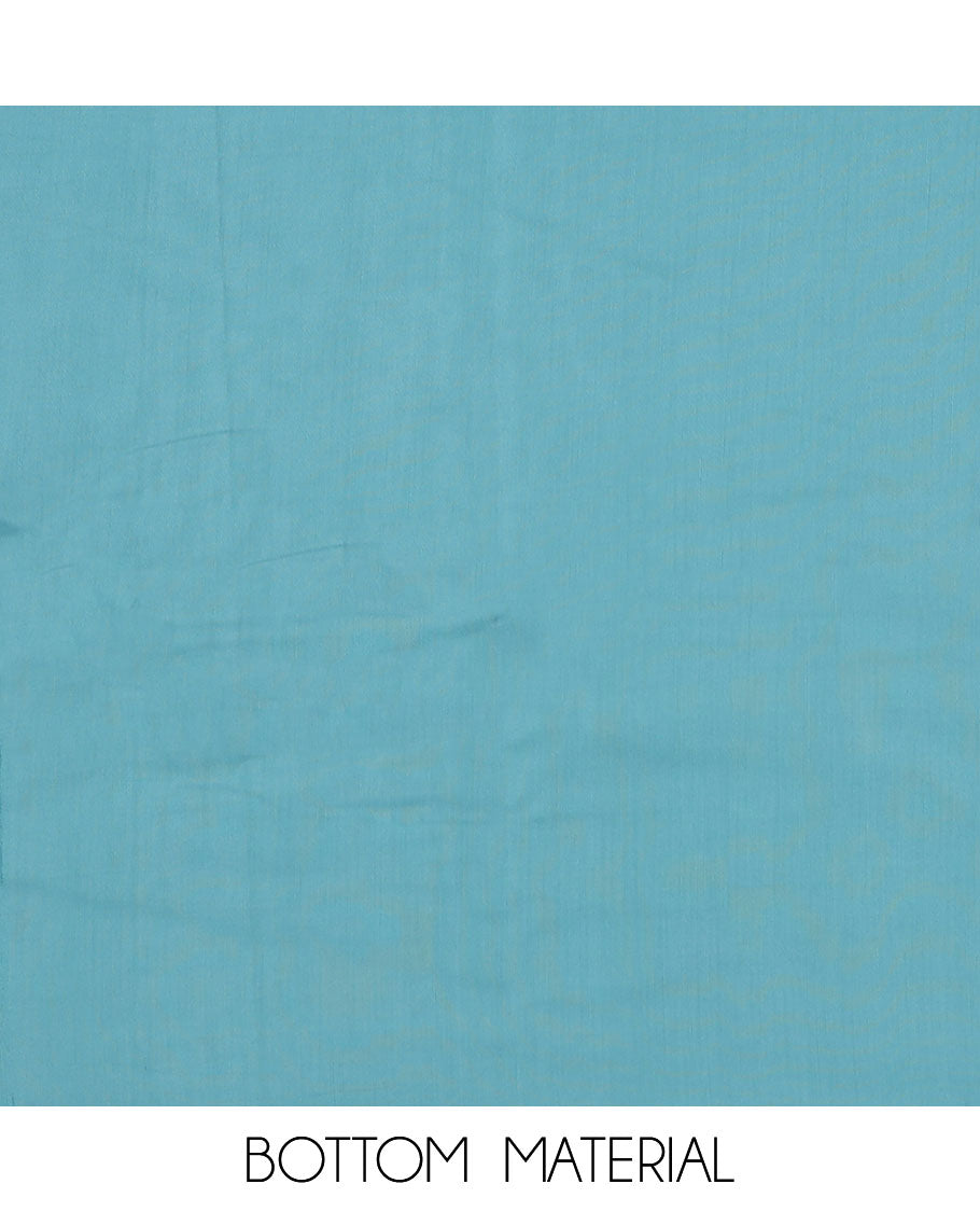 Sandal material chudidar set, floral print with embroidered top, contrast plain bottom and sequins striped dupatta