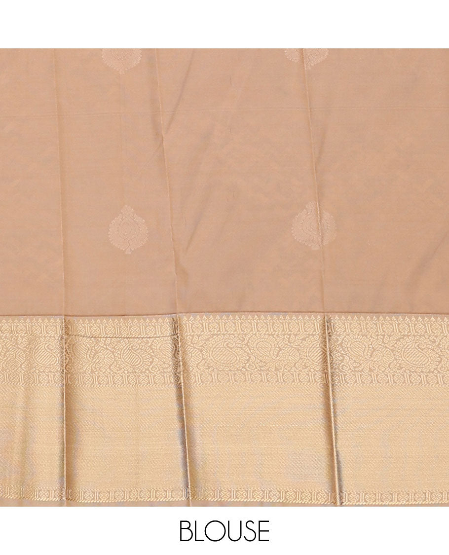 Green zari buttas gift saree, contrast traditional zari design border, and jaal pallu