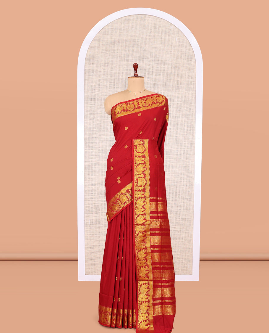 Red Kalyani Cotton Saree