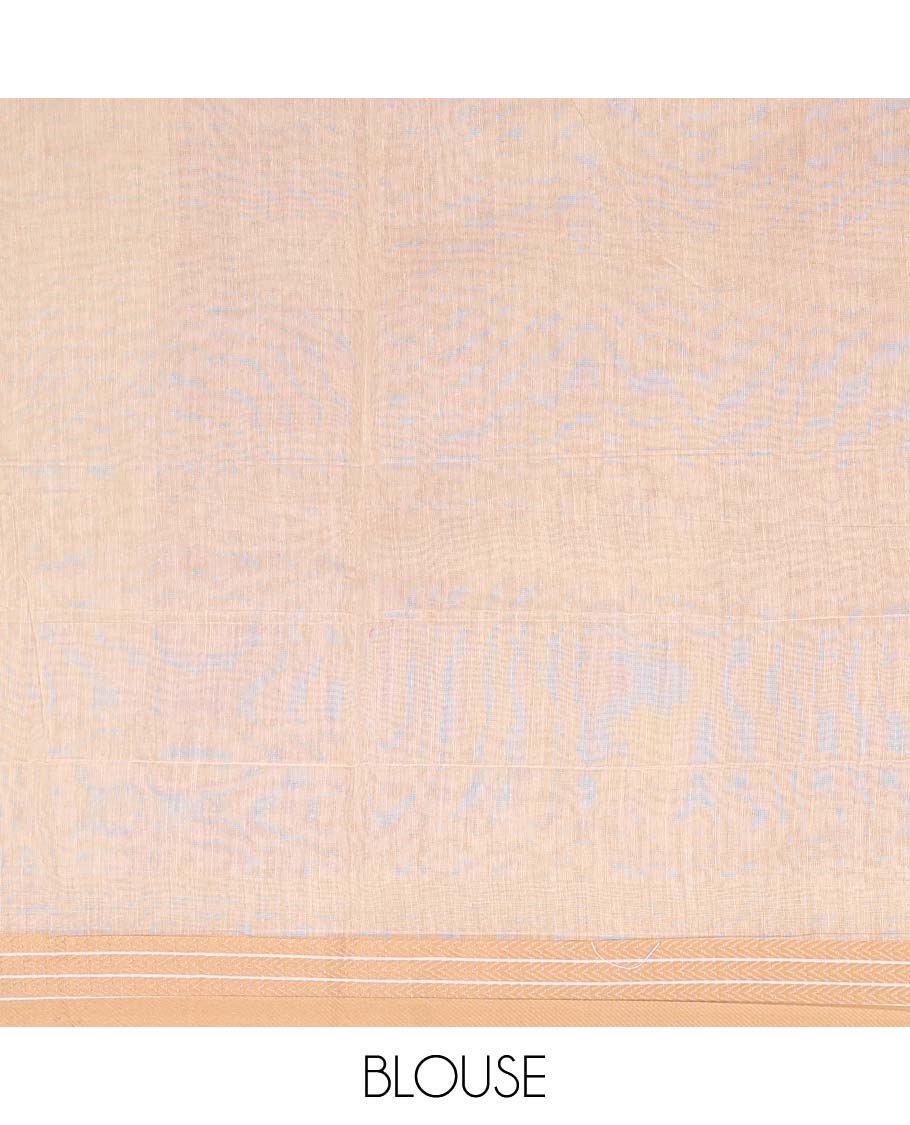 Pink diamond patterned chanderi cotton saree, contrast traditional border of floral multi-hue thread embroidery, and floral jaal printed pallu