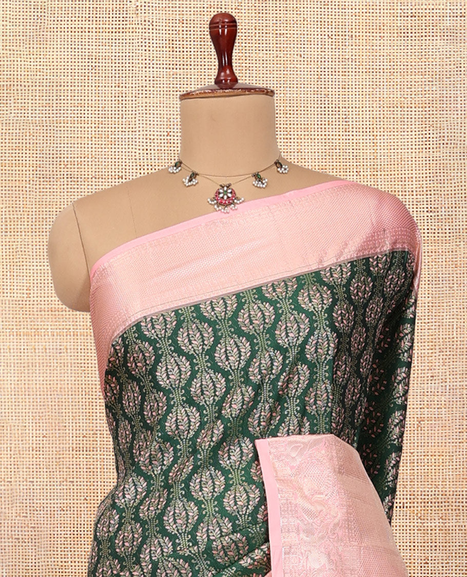 Dark Green-Pink Budget Silk Saree