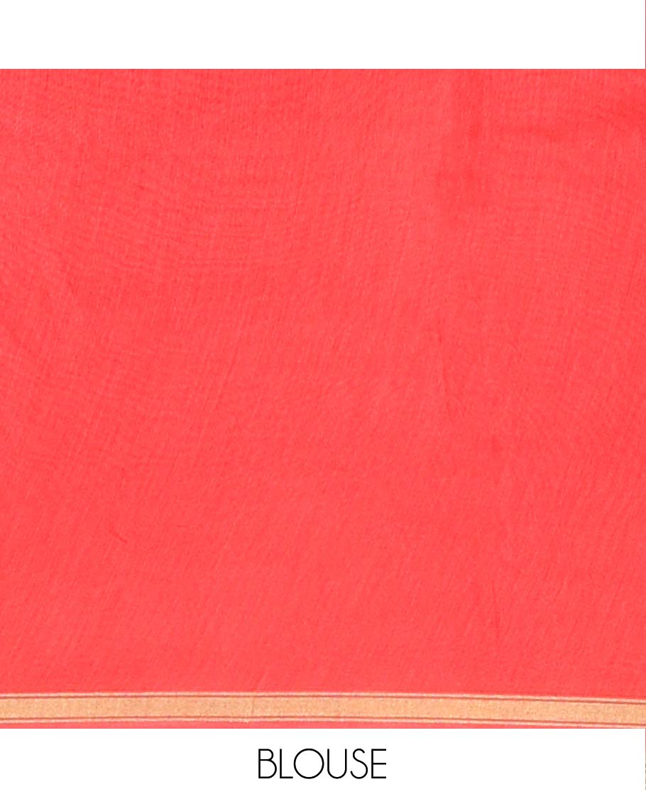 Blue Printed Silk Saree Subtly Imaged With Vertical Stripes On Its Body, Complemented By A Contrast Geometric Motif Printed Border, Pallu Steeped With Geometric Motif Print, And A Contrast Blouse