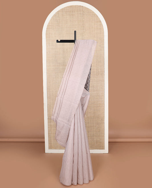 Borderless brown motifs silk cotton saree with floral design pallu