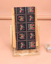 Black Blouse Material Steeped with Patola-Style Bird, Peacock, and Elephant Motif Enclosed Checks Prints