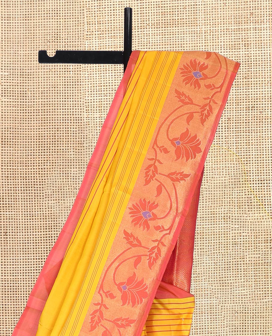 Yellow Mayuri Soft Silk Saree