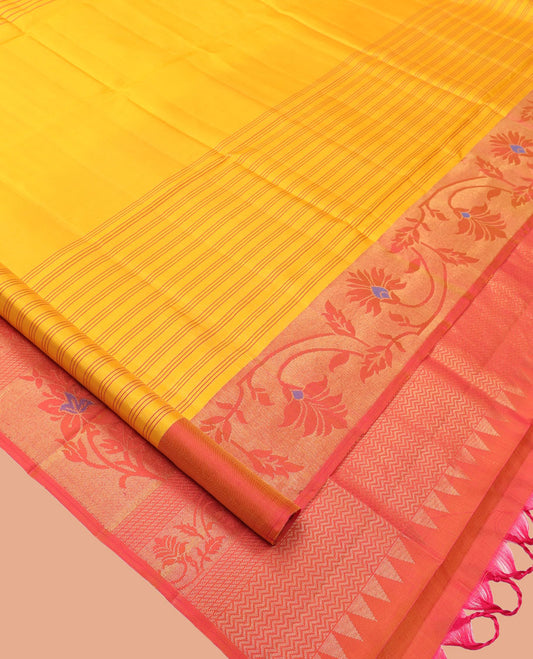 Yellow Mayuri Soft Silk Saree