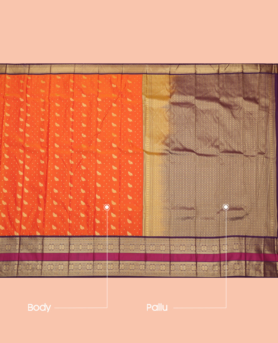 Orange Budget Silk Saree