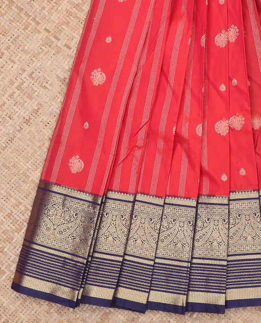 Red Stripes Budget Silk Saree