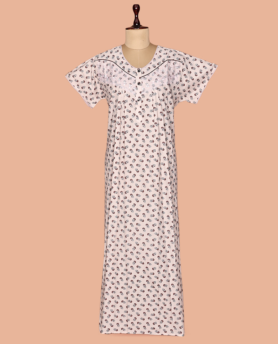 Off-White Cotton-Blended Nighty