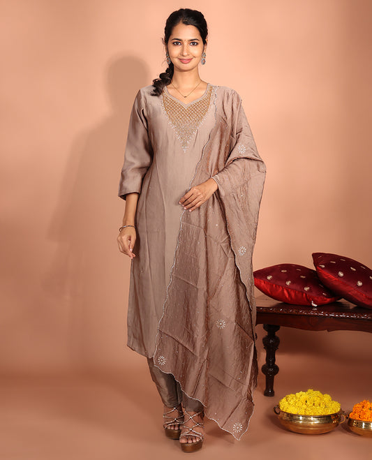 Brown Tissue Readymade Suit