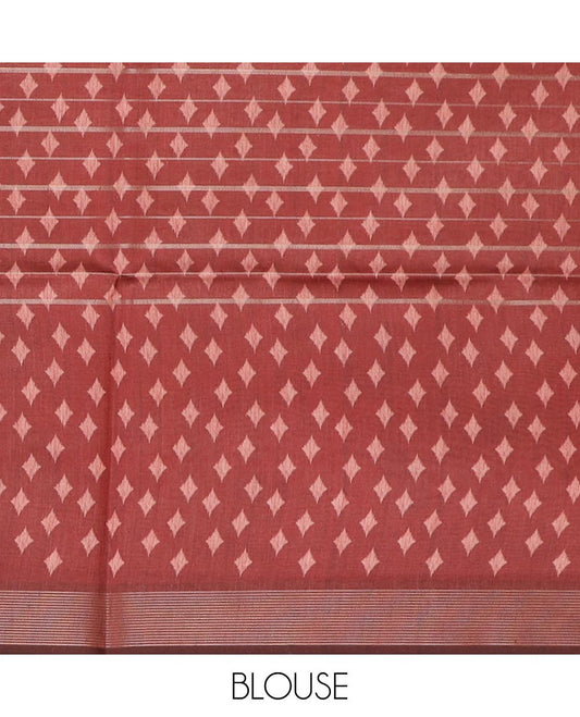 Sandal jaal design tussar silk saree, contrast floral vine printed border, and striped pallu