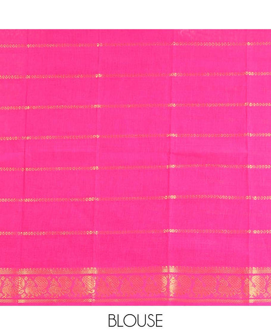 Bottle green  zari striped Sungudi cotton saree, contrast rettai pettu traditional zari border & zari striped pallu