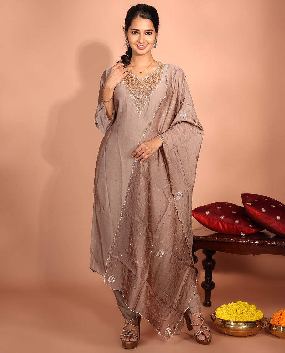 Brown Tissue Readymade Suit