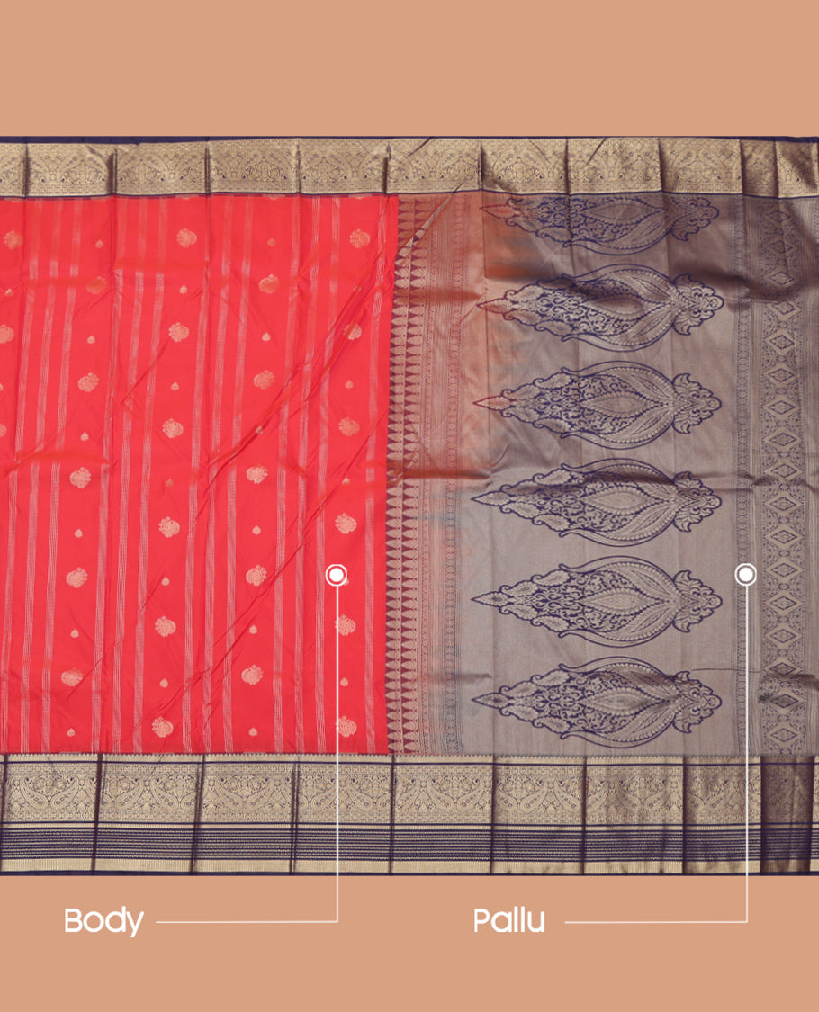 Red Stripes Budget Silk Saree