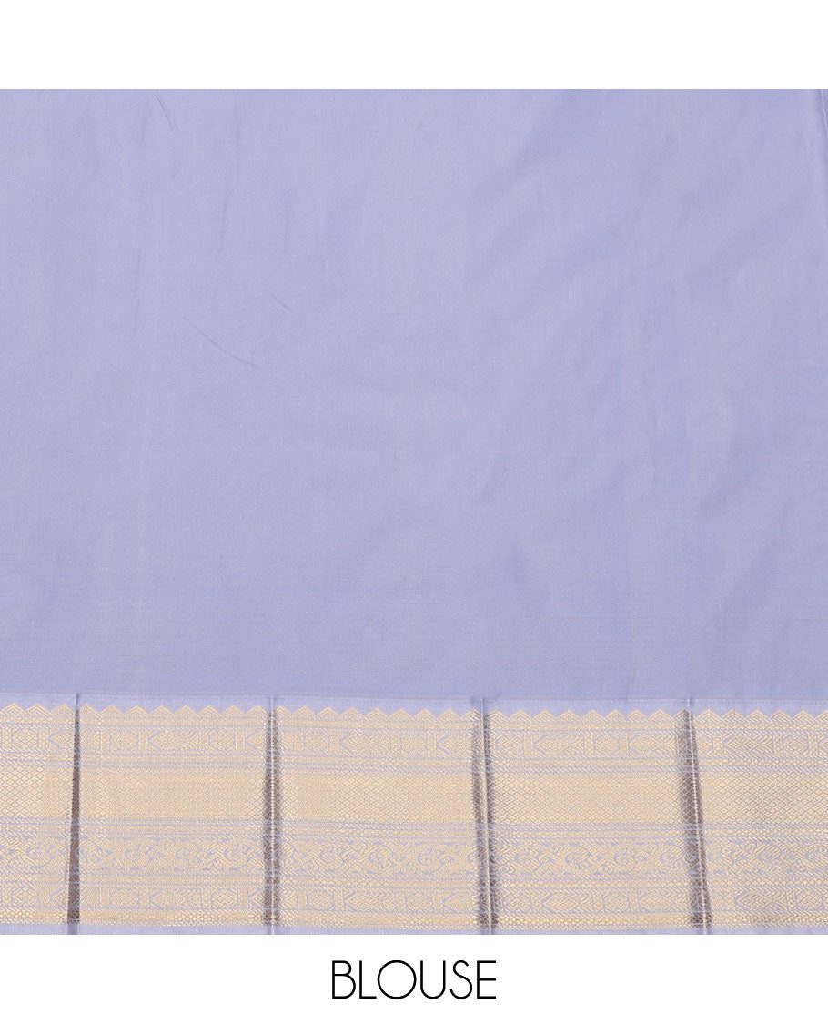 Brown Budget Silk Saree, Spotlighted with Zari Buttas and Zari Checks on Its Body, Complemented by a Contrast Traditional Zari Design Border, Grand Jaal Pallu, and Paired with a Contrast Blouse