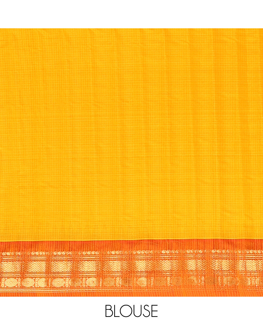 Yellow Gadwal Silk Saree