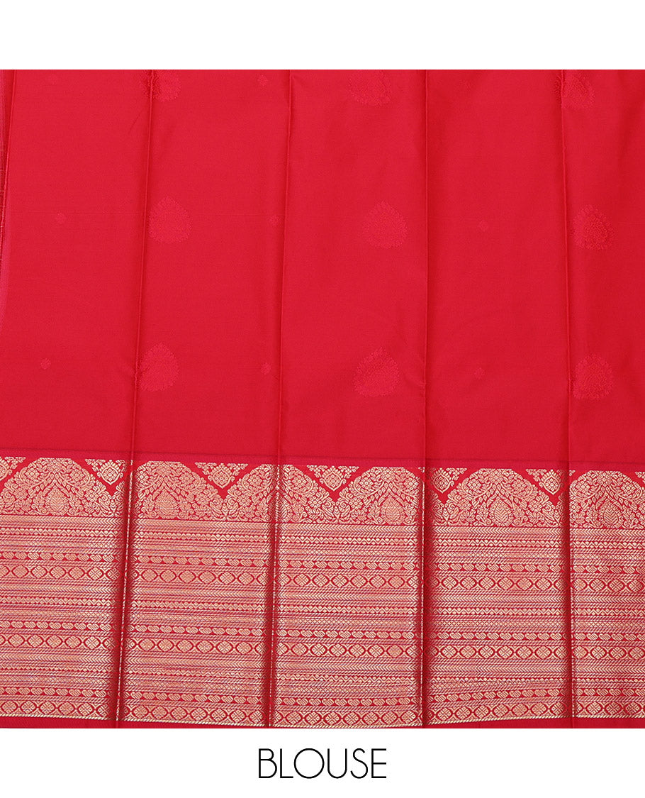 Black Budget Silk Saree, Ornamented with Zari Buttas on Its Body, Complemented by a Contrast Traditional Zari Design Border, Intricately Designed Pallu, and Paired with a Contrast Blouse