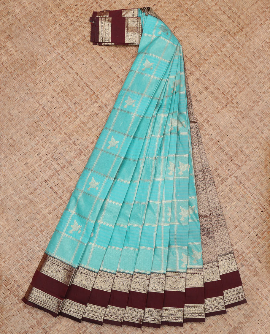 Blue Rettai Pattu Zari Design Budget Silk Saree