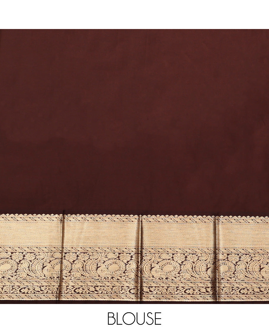 Lavender Budget Silk Saree, Sparsely Woven with Zari Butta Enclosed Checks, a Contrast Traditional Zari Design Border, Grand Pallu, and a Contrast Blouse