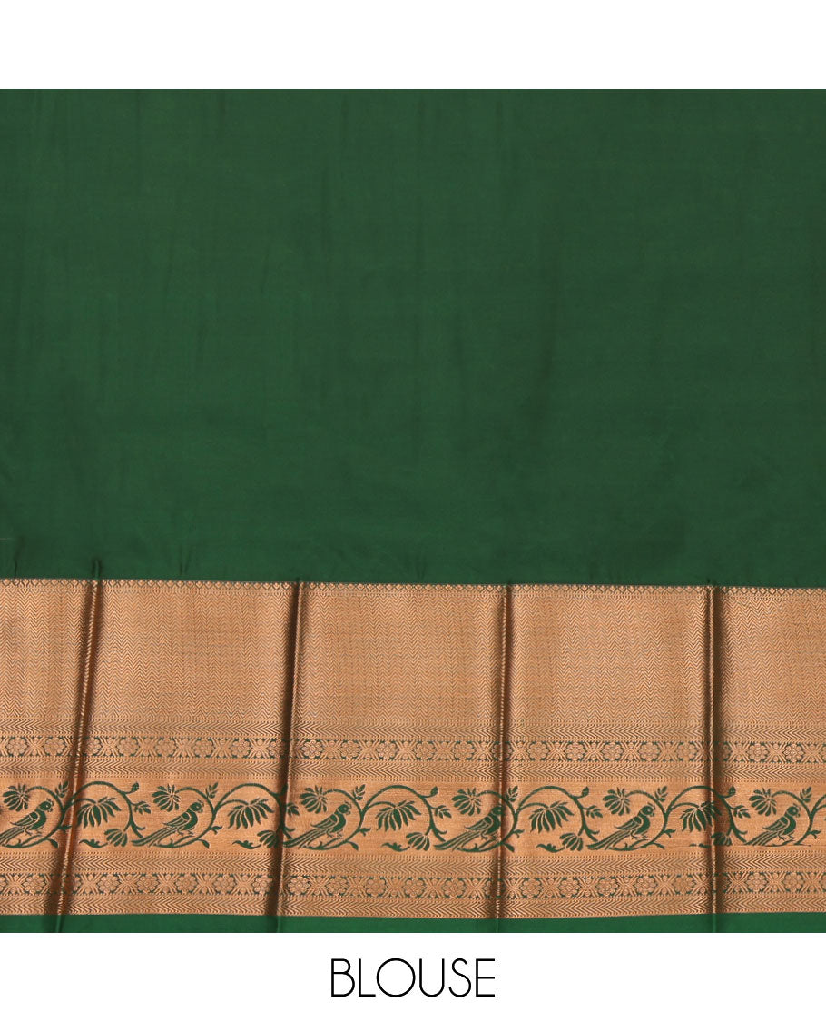 Pink Budget Silk Saree, Richly Detailed with Jacquard Design, a Contrast Traditional Zari Border, Grand Pallu, and a Contrast Blouse