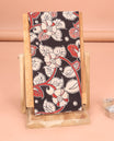 Black Pen Kalamkari-Style Floral Vine Printed Blouse Material