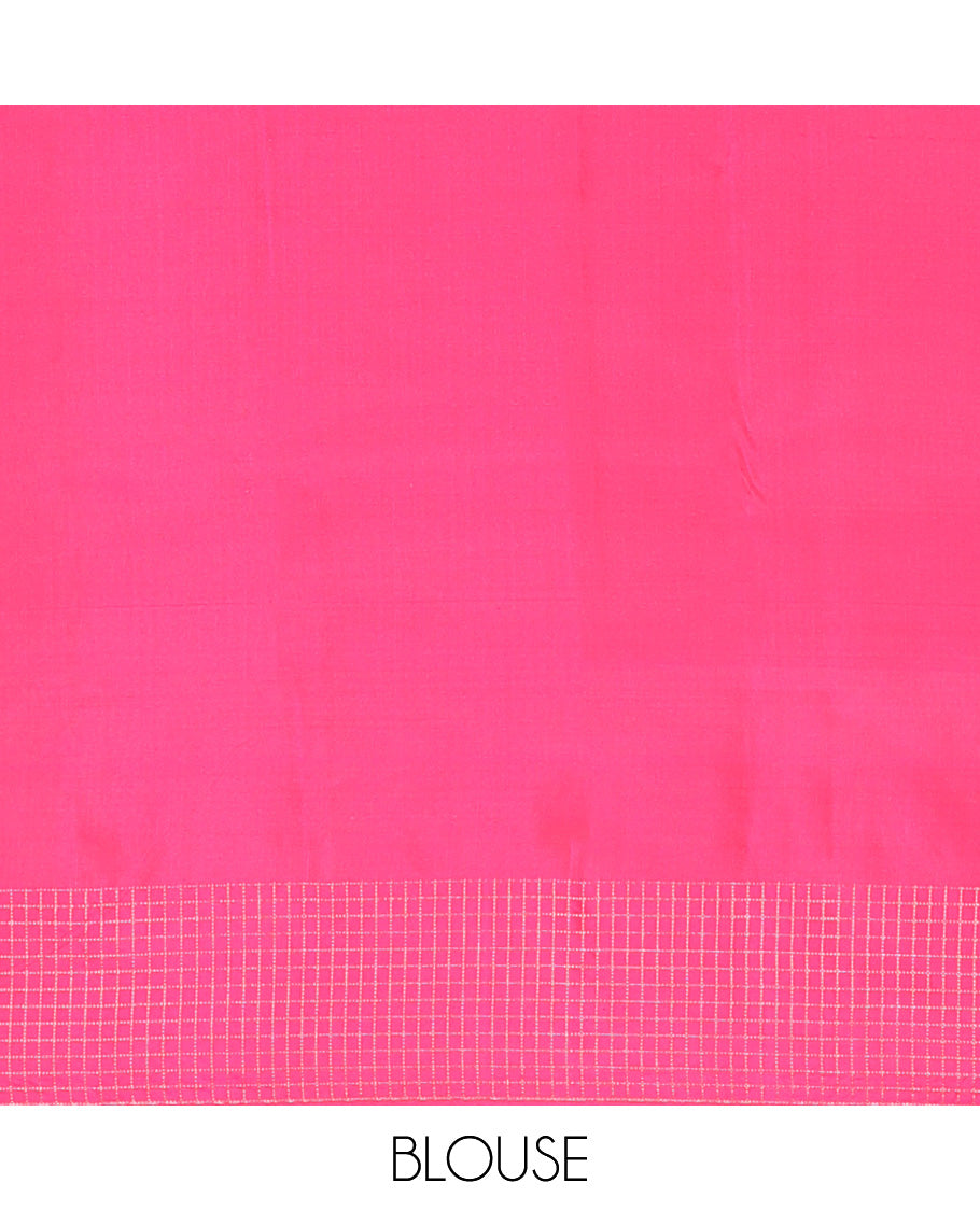 Orange zari buttas Vasundhara silk mix saree, contrast zari design border, and jaal pallu