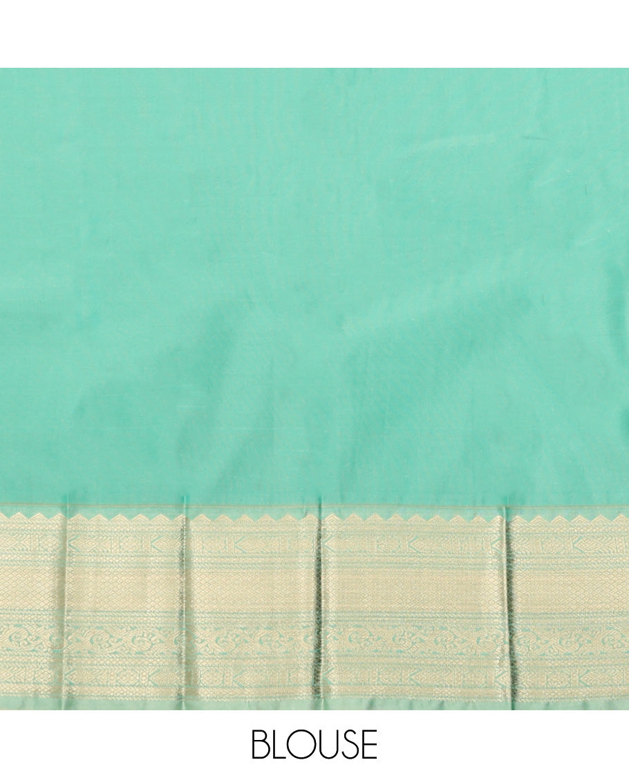 Brown Budget Silk Saree, Detailed with Zari Butta Enclosed Checks, a Contrast Traditional Zari Design Border, Grand Pallu, and a Contrast Blouse