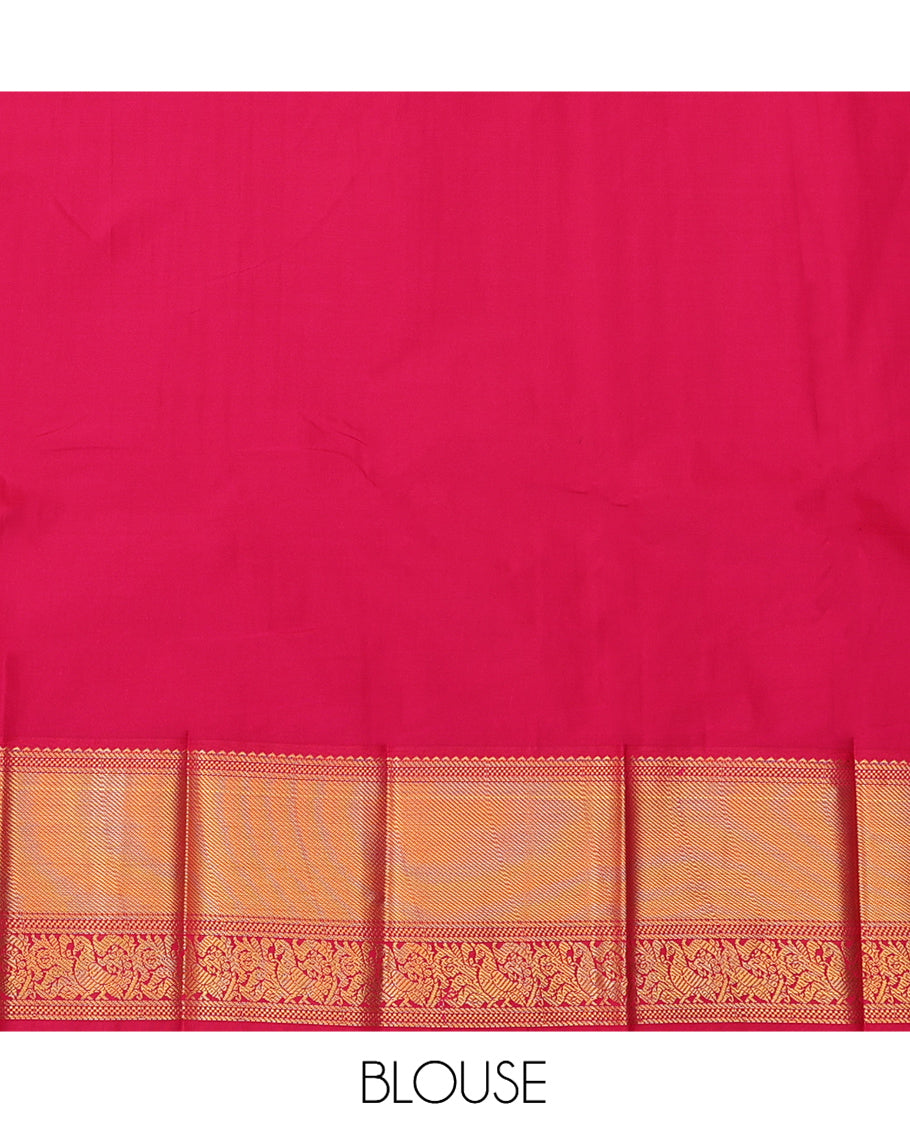 Violet Budget Silk Saree, Beautified with Zari Butta Enclosed Checks, a Contrast Traditional Zari Border, Grand Pallu, and a Contrast Blouse
