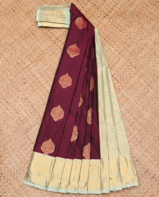 Burgundy Budget Silk Saree