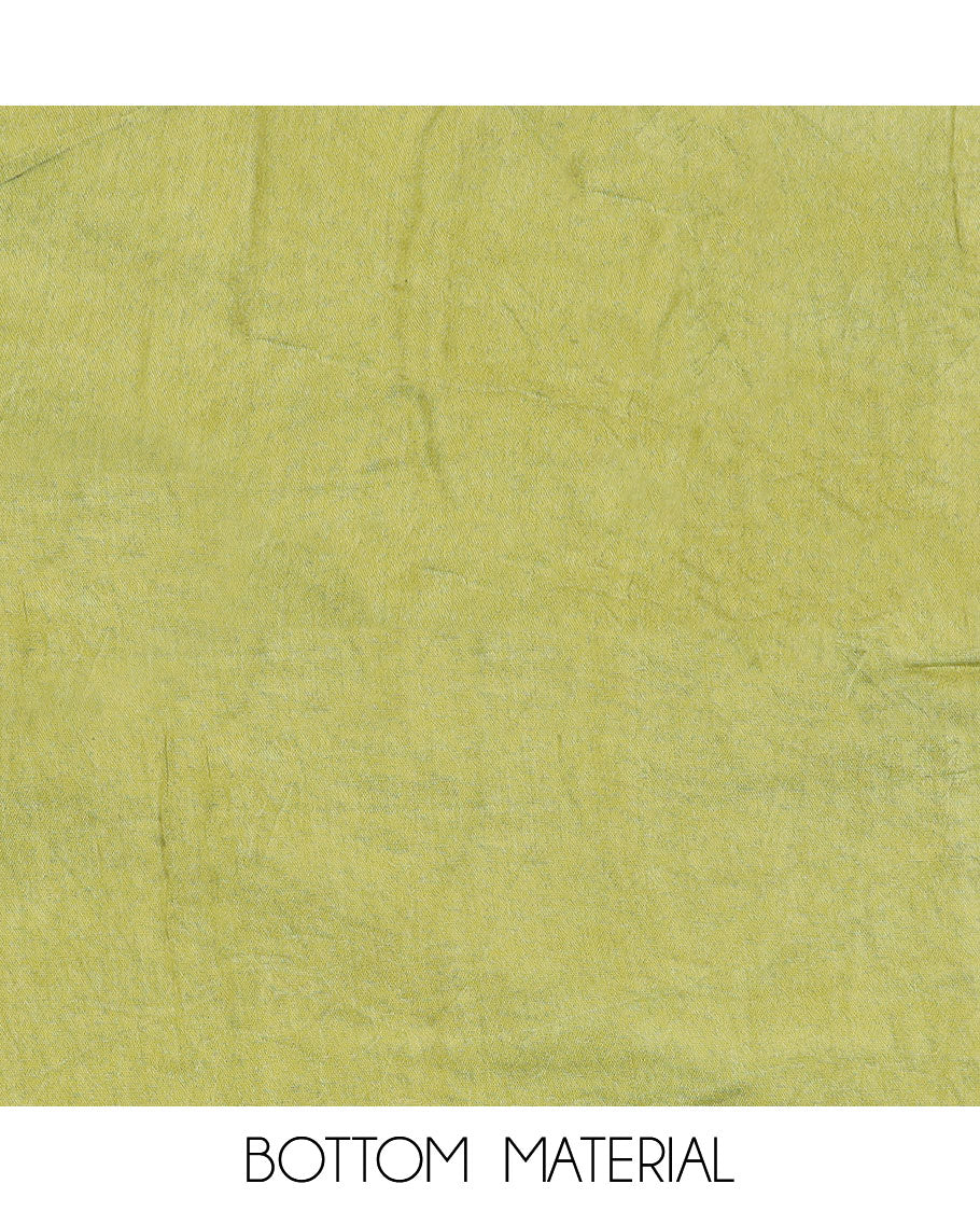 Parrot green material chudidar set, floral print with sequins embroidery top, plain bottom, and paisley vine sequins embroidered dupatta