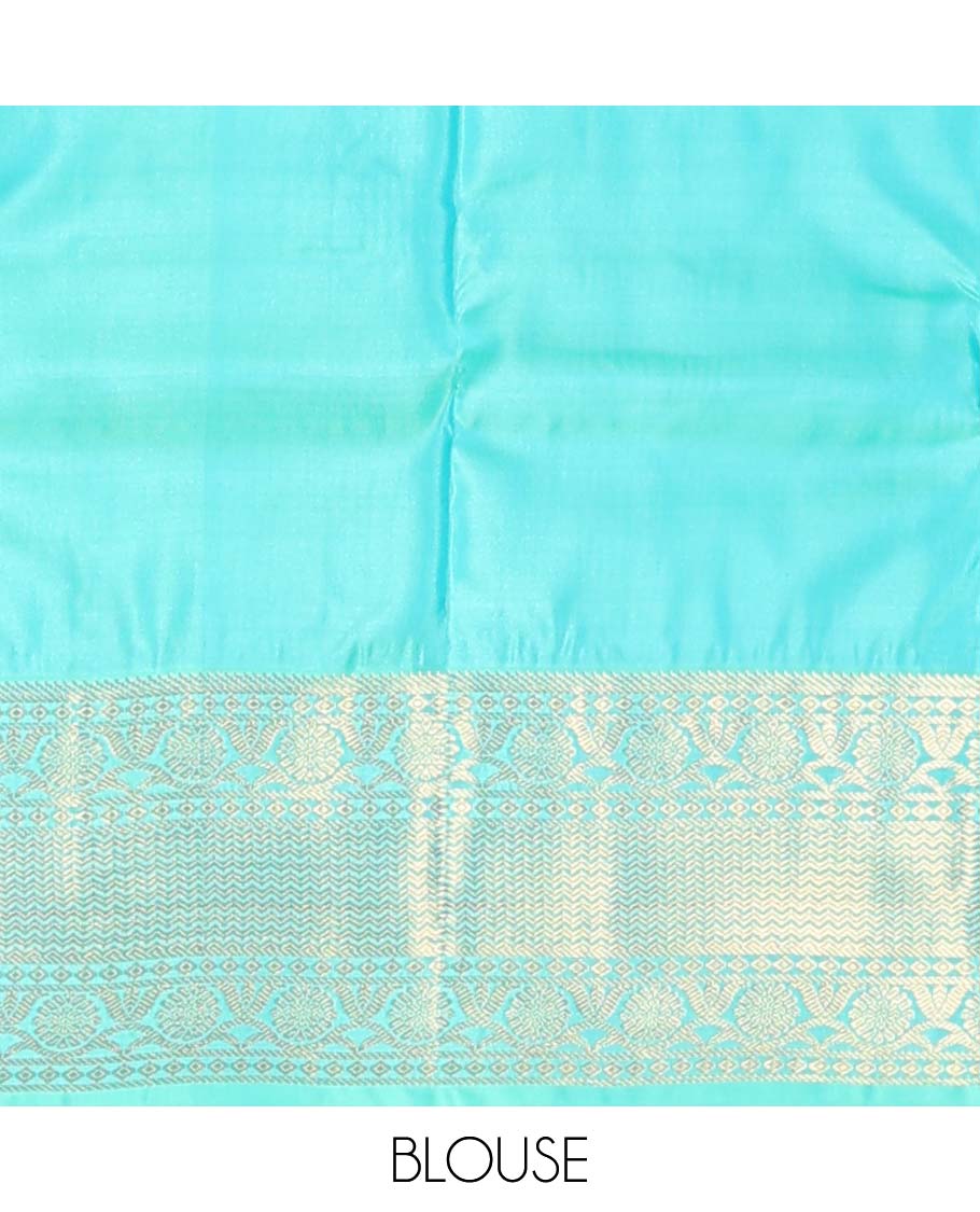 Brown zari buttas Vasundhara silk mix saree, contrast border of vanki & kodi visiry design & jaal pallu