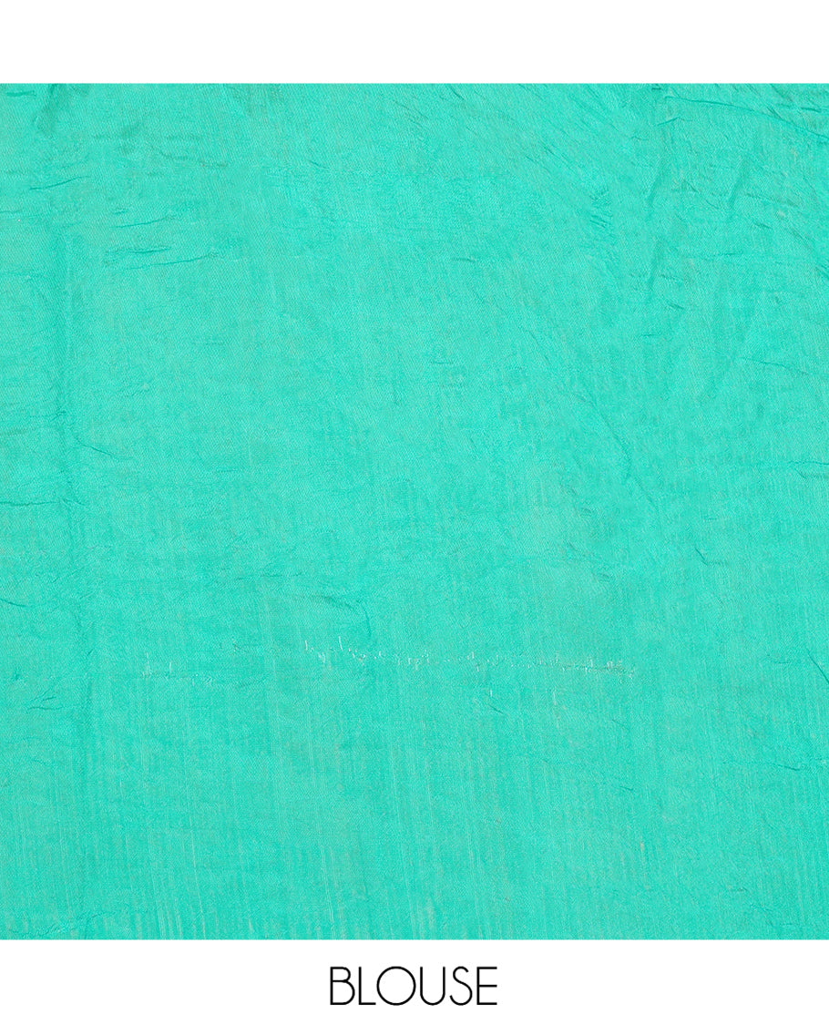 Turquoise Bandhani Dola Silk Saree