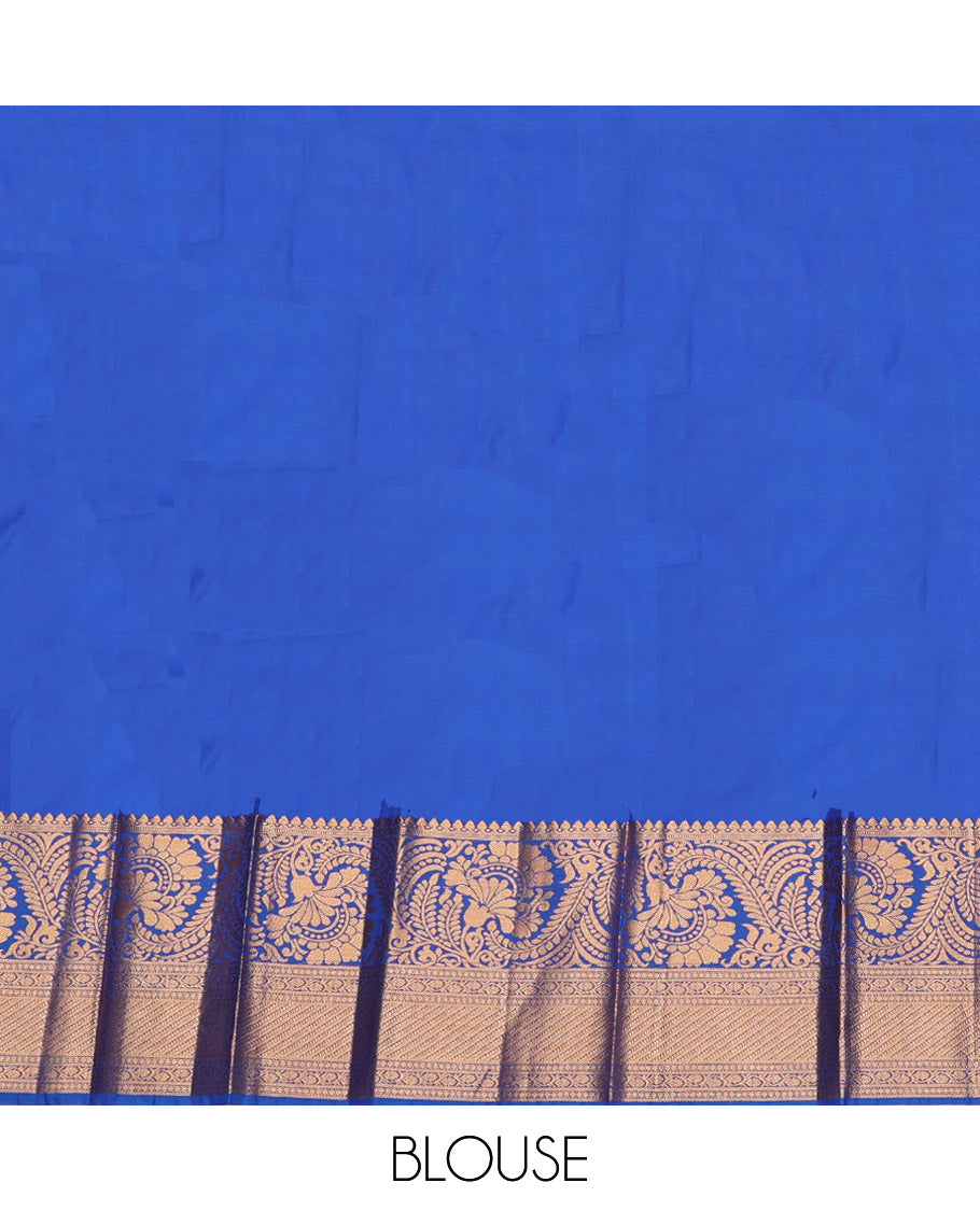 Peach Budget Silk Saree, Embellished with Jacquard Design, Complemented by a Contrast Traditional Zari Border, Grand Pallu, and Contrast Blouse