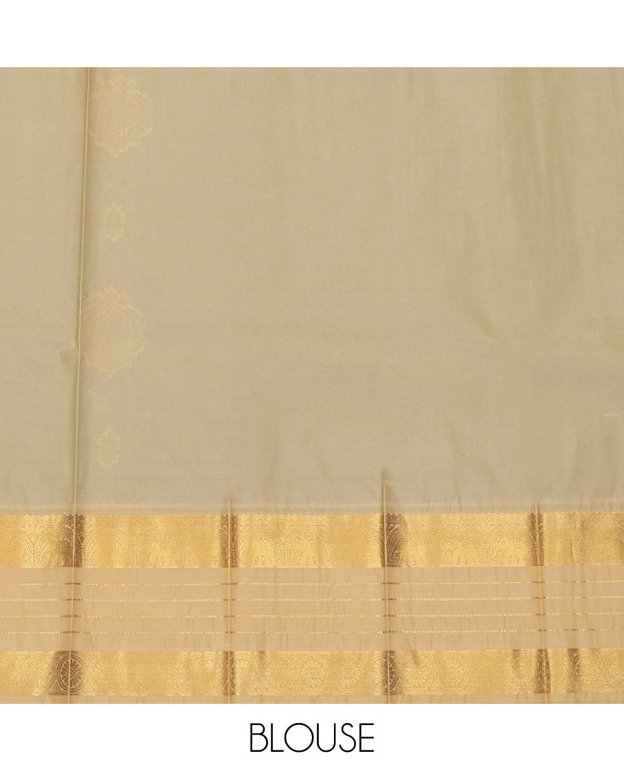 Blue Budget Silk Saree, Crafted with Buttas, a Contrast Traditional Zari Border, an Intricate Pallu and a Contrast Blouse
