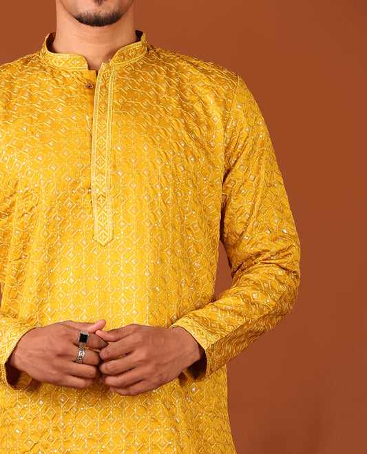 Yellow Men's Kurta