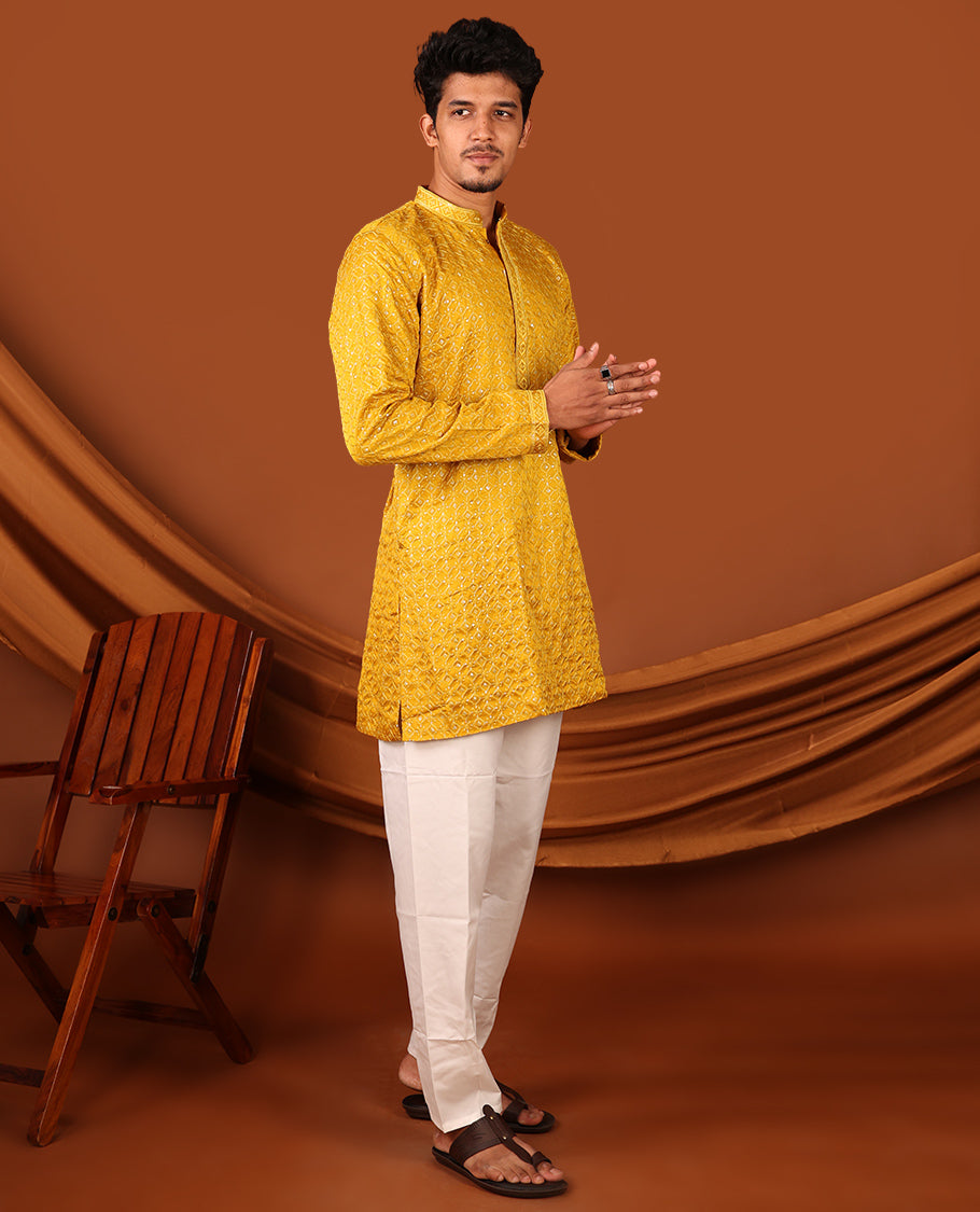 Yellow Men's Kurta