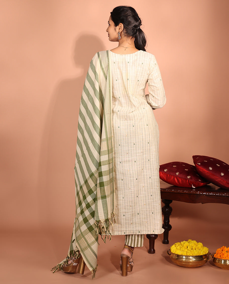 Light Sandal Cotton Readymade Suit