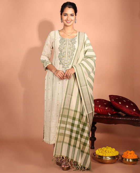 Light Sandal Cotton Readymade Suit