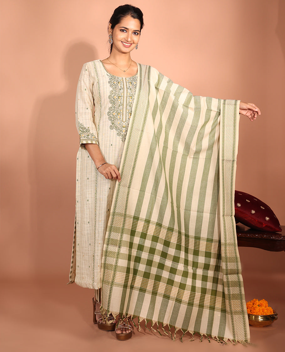 Light Sandal Cotton Readymade Suit