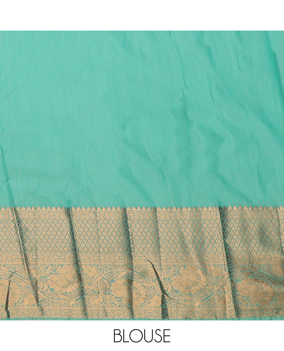 Pink Budget Silk Saree, Elevated with Jacquard Design, Complemented by a Contrast Traditional Zari Border, Grand Pallu, and Contrast Blouse