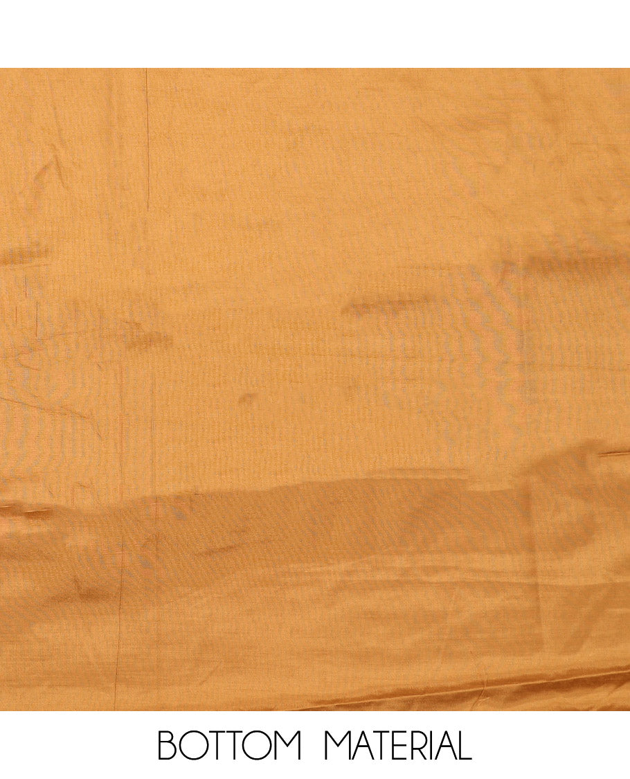 Yellow  Material Chudidar Set, Delicately Woven with Floral-Paisley Embroidered Muslin Top, a Plain Santoon Bottom, and Paired with Intricately Printed Muslin Dupatta
